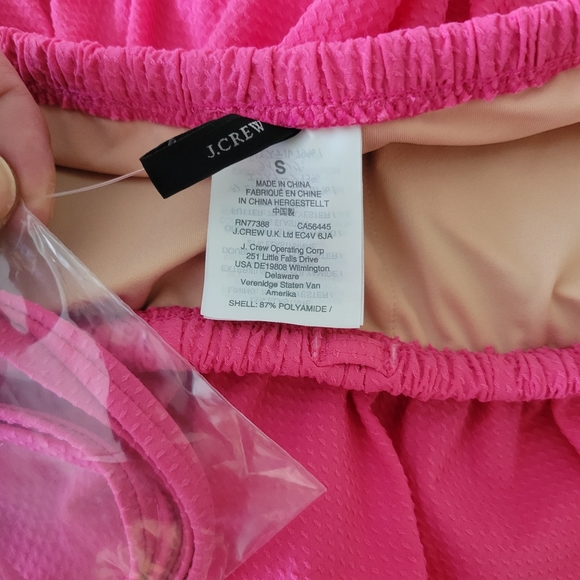 J. Crew Fiesta Ruffle High Waist 2 Piece Bikini Set S NWT Barbie Pink & White - Picture 8 of 14